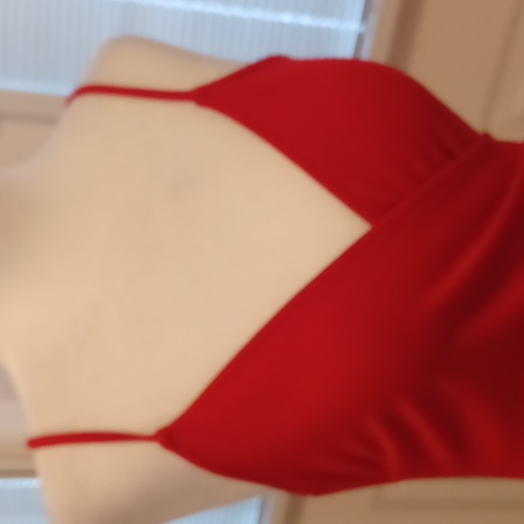 2/$50 Red Bodycon Asymetric Dress - Size Medium - Picture 2 of 9